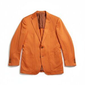 Kiton Napoli Sports Orange Blazer Size US /42 -UK/52. Pre owned Made In Italy